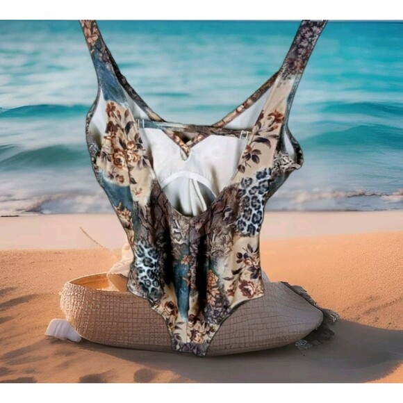 Praia Brasil One Piece Swimwear Animal Print Size XL - Picture 2 of 3